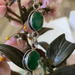Vintage 925 green onyx bracelet